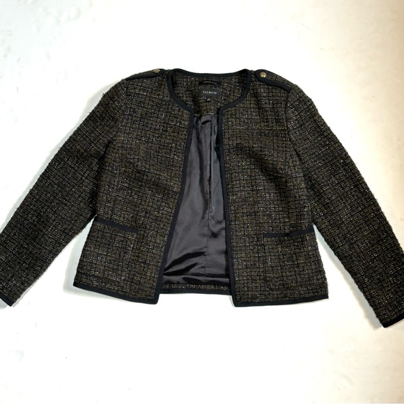 Talbots Tweed Blazer Black Brown & Metallic 8 - Picture 6 of 14